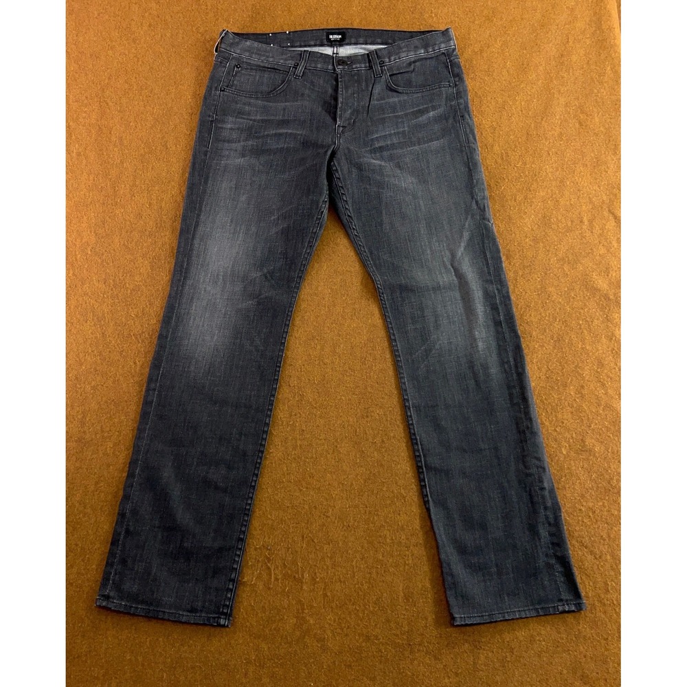 Hudson Mens 36 Dark Wash Stretch Straight Leg Denim Jeans